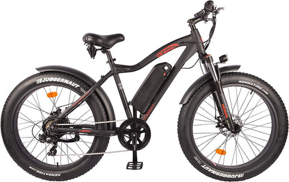 DJ Fat Bike 750W 48V 13Ah Power Electric Bicycle, Matte Black, LED Bike Light, Suspension Fork and Shimano Gear
