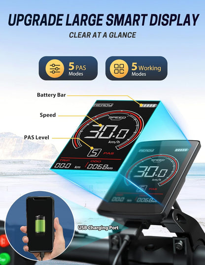 TESWAY 90 Miles 30AH Battery Folding Electric Bike,【2024 New Upgrades】 750W/1125W Motor 32MPH Long Range E-Bike,20"X4.0" Fat Tire & Step-Thru Ebike