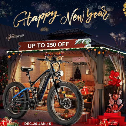 Electric Bike for Adults 1000W/Peak 1500W Ebike 48V 20AH Battery, 26" Fat Tire Full Suspension, 33MPH Shimano-7 Speed off Road Beach Mountain Electric