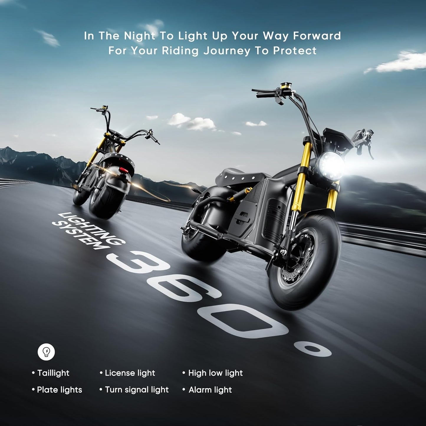 4000W M8S Electric Motorcycle for Adults,50 MPH 72V 35Ah Lithium Battery 70 Miles Long Range, Full Suspension Dual Hydraulic Brakes,Ip6 Color LCD