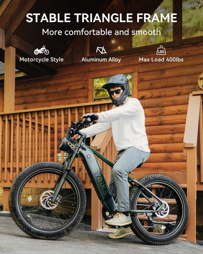 Brawn and Cityrun Electric Bike for Adults,750W 28MPH 26'' Fat Tire Ebike with 48V 18Ah Removable Battery,Off Road Electric Mountain Bike,Hydraulic