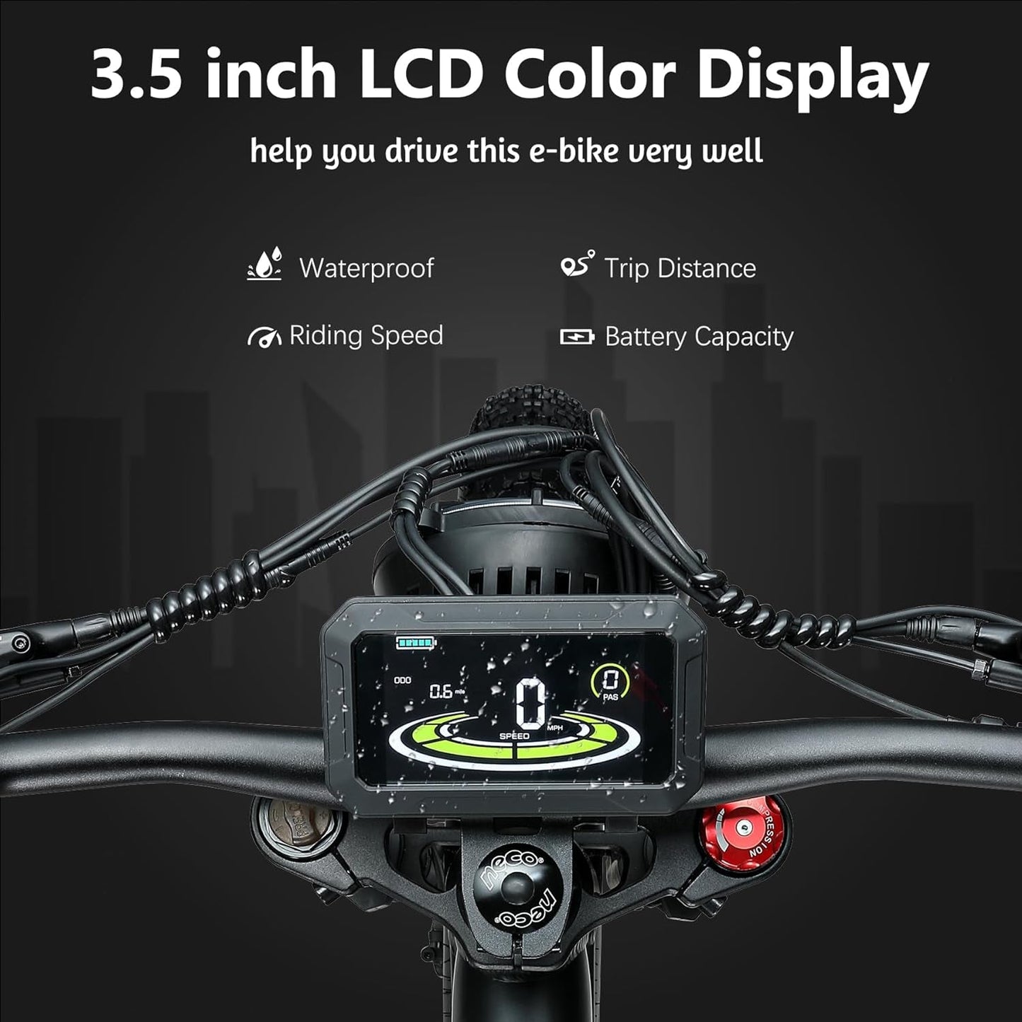 Electric Bike for Adults, Mountain Bike Ebike with 1500W/1200W Dual Motor/Single Motor 48V 25Ah Samsung Lithium Battery 26''X4.0'' Spoke Fat Tire 35