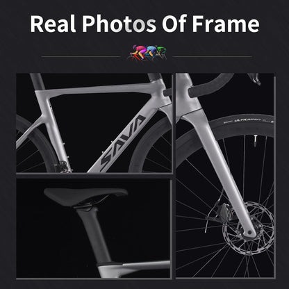 Carbon Road Bike, T800 Carbon Fiber Frame 700C Racing Bicycle with 105 R7000 22 Speed Groupset and Mechanical Disc Brake, Ultra-Light Carbon Bike for