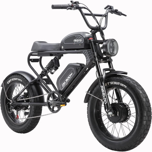 MEELOD Electric Bike for Adults with 2400W Dual Motor, 35Mph Max Speed, 48V 40Ah Dual Battery Ebikes for Adults, 20" X 4.0 Fat Tire Electric Bike,