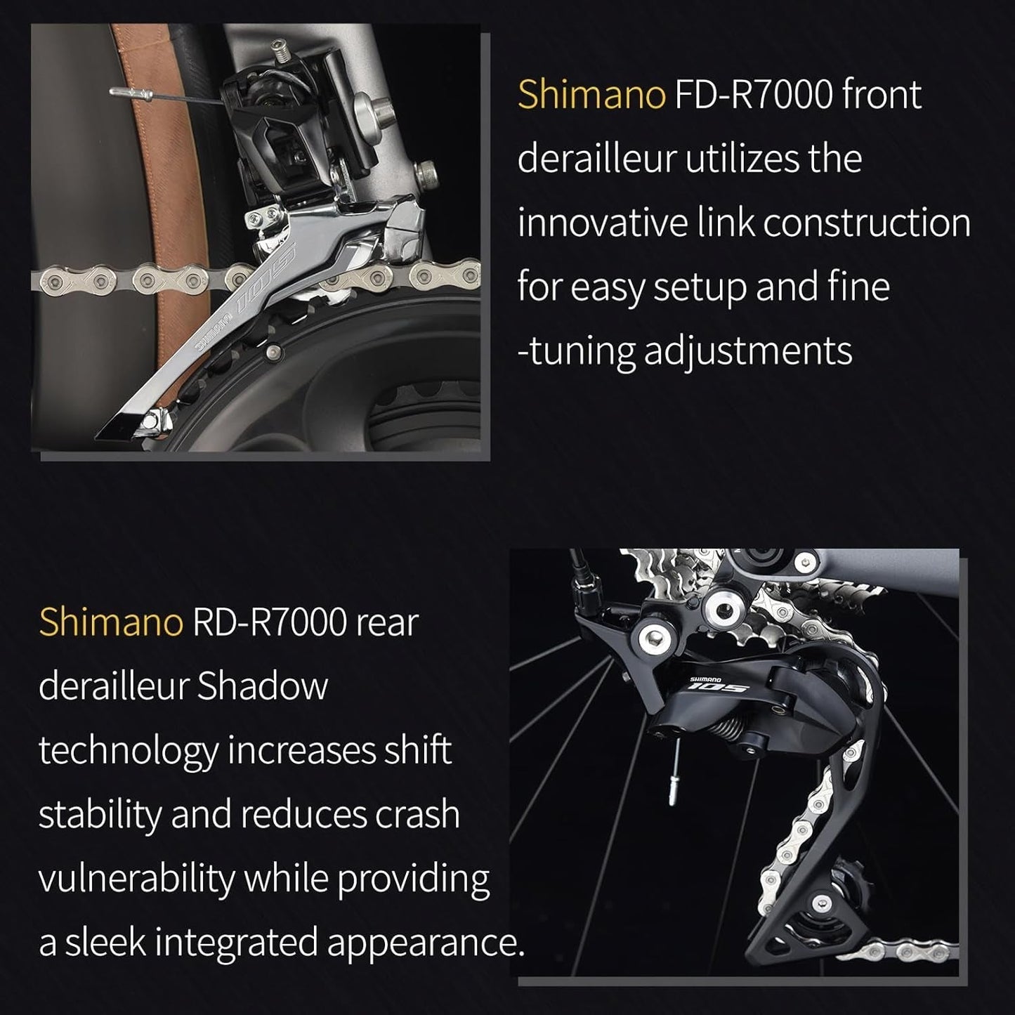 Carbon Road Bike, T800 Carbon Fiber Frame 700C Racing Bicycle with 105 R7000 22 Speed Groupset and Mechanical Disc Brake, Ultra-Light Carbon Bike for