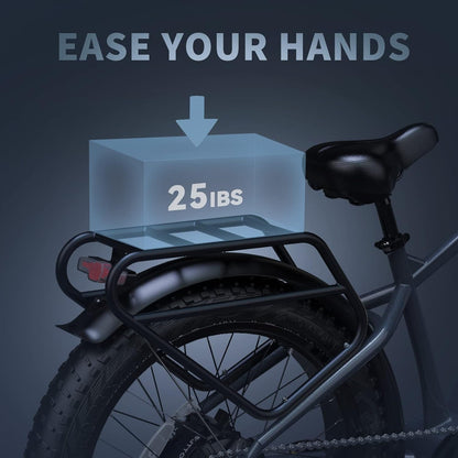 Spark X Electric Bike Fat Tires 26" X 4.0, Dirt Ebike 750W Hub Motor, 48V 20Ah Removable Internal Battery, up to 70 Miles, Max Speed 28 Mph, Electric