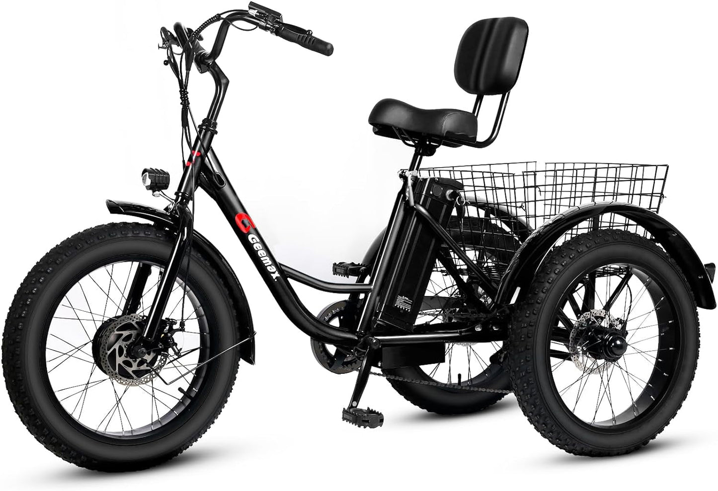 Electric Tricycle for Adults, 20" X 4.0 Fat Tire Electric Trike, 36V 350W 13Ah Lithium Battery UL Certified, Motorized 3 Wheel Electric Bicycle with