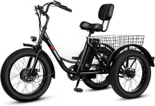 Electric Tricycle for Adults, 20" X 4.0 Fat Tire Electric Trike, 36V 350W 13Ah Lithium Battery UL Certified, Motorized 3 Wheel Electric Bicycle with