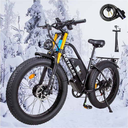 KETELES Electric-Bike - Upgrade Original Design Dual-Motor 2000W-Ebike-Adults-Men 26" Fat Tire Electric-Bicycles 48V 23AH Removable Battery, 35 MPH,