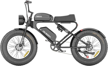 Electric Bike for Adults, Dual Motor & Dual Battery, 2400W/48V/40Ah, 20"X4.0" Fat Tires off Road Electric Bicycle with Removable Battery, 45MPH&75-150