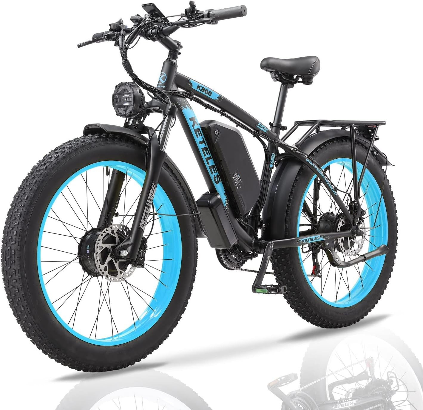 Electric Bike for Adults, 2000W 35MPH Electric Bicycle AWD Dual Motor Electric Mountain Bike 26" Fat Tire Ebike with 48V 23AH Removable Battery,