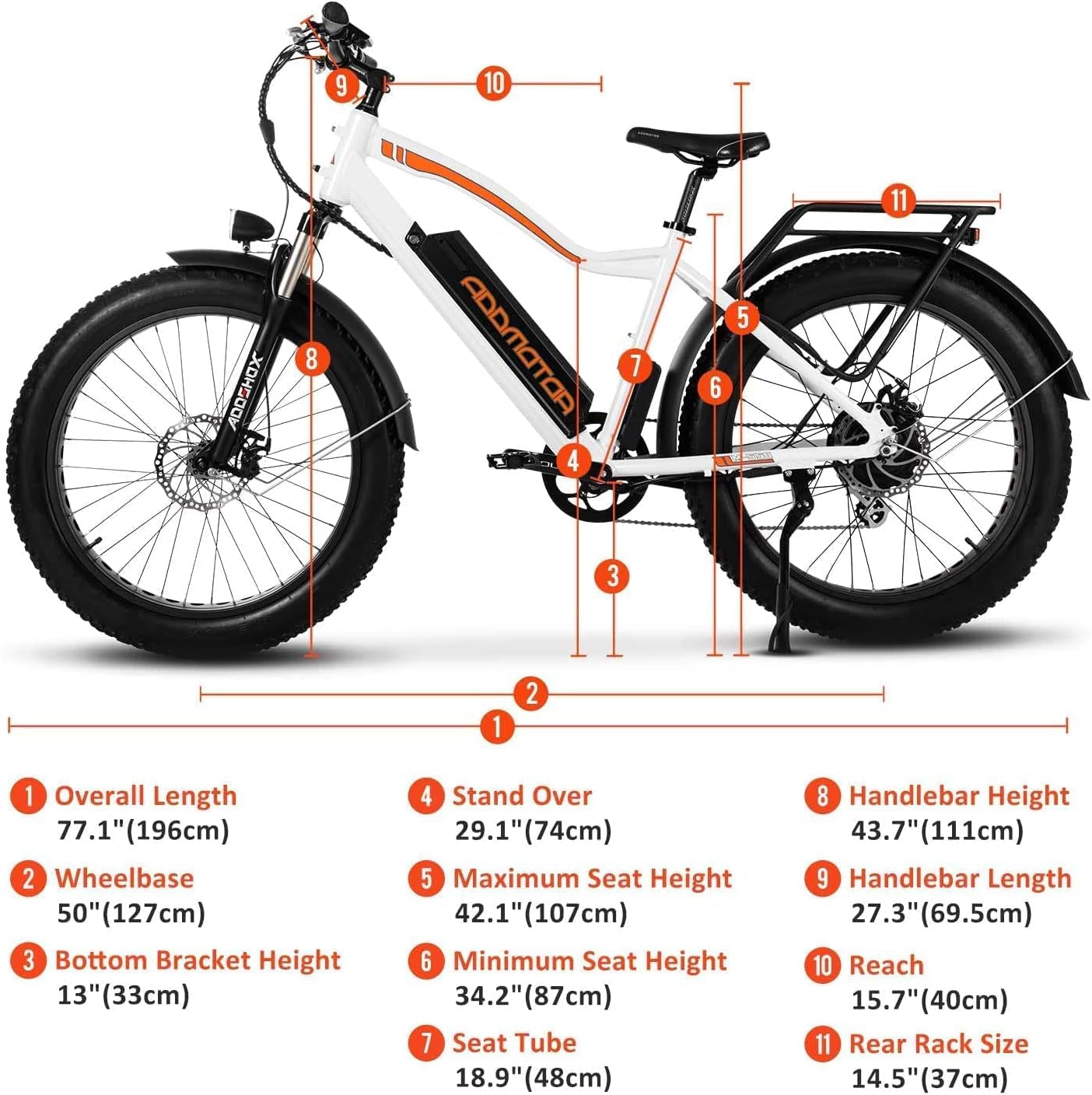 M-550 Electric Bike, 85MI, Electric Mountain Bike 750W 26'' Fat Tire Commuter E-Bike, 26 MPH Adult Electric Bicycle with Removable 48V 20Ah