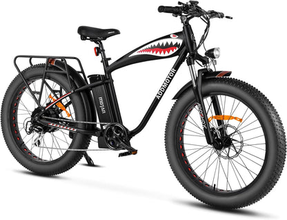 M-5500 Electric Bike for Men 26" Fat Tire E-Bike E Mountain Bikes Adults Electric, 1250W Motor 48V 17.5Ah Removable Battery, Hydraulic Disc Brakes, 7