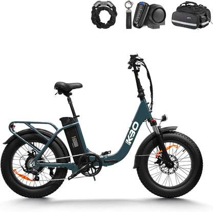 Foldable Ebike Flip/Compact 750W Electric Bike 48V 15.6Ah/748.8Wh Removable Battery 55MI Range 350LBS Payload 20"X4" Commuter Ebikes for Adults 25MPH