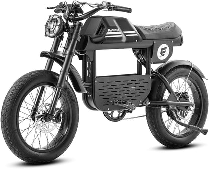 Electric Bike for Adults 1000W 30MPH, 48V 20Ah Removable Battery,20" Fat Tire Electric Dirt Bike,80 Miles Long Range Ebike,Full Suspension Hydraulic