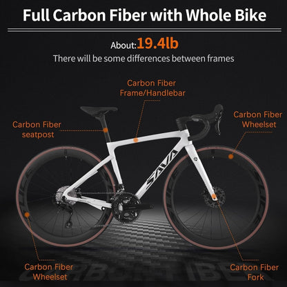 Carbon Road Bike,Lightweight Full Carbon Racing Bicycle with Shimano R7120 24S Shift Groupset and Hydraulic Oil Disc Brake,Dis Brake Bike with Carbon