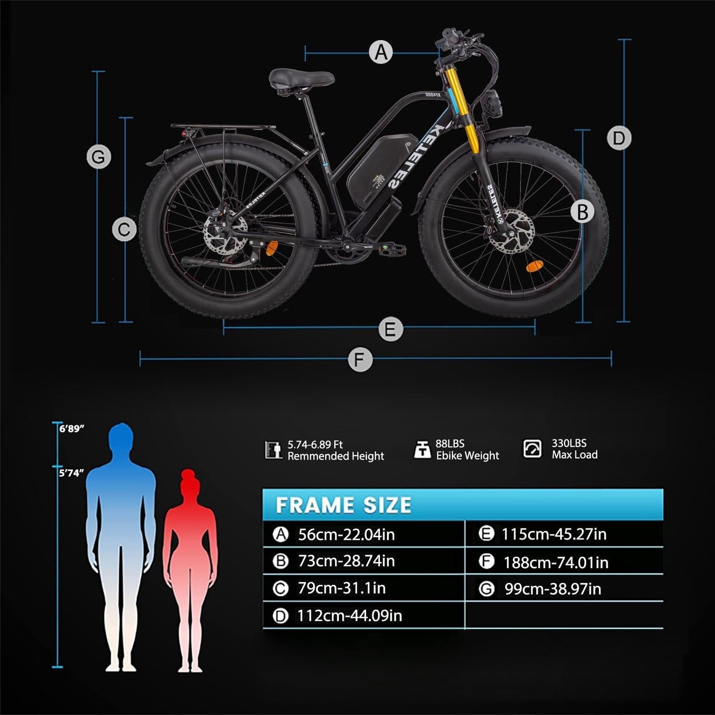 KETELES Electric-Bike - Upgrade Original Design Dual-Motor 2000W-Ebike-Adults-Men 26" Fat Tire Electric-Bicycles 48V 23AH Removable Battery, 35 MPH,