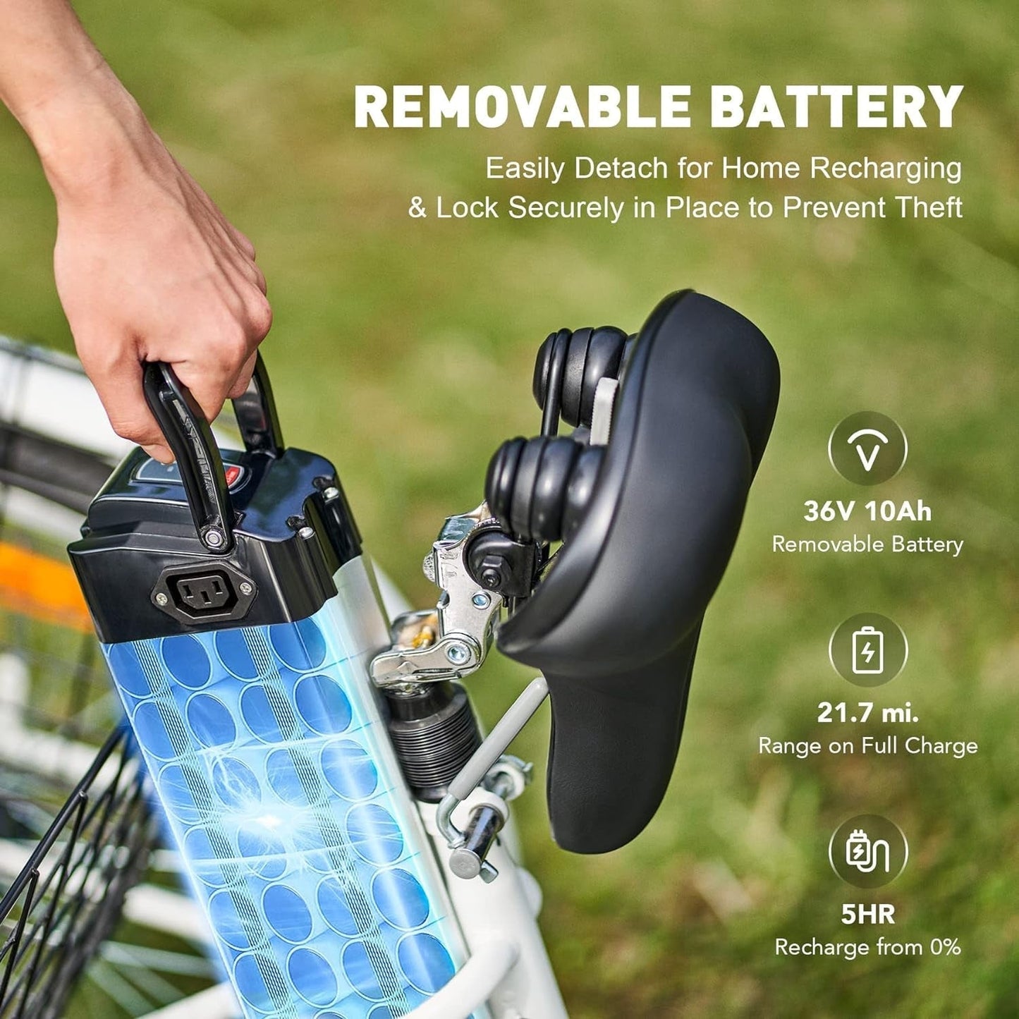 Electric Trike, 350W Electric Tricycle for Adults with Dual Chains, UL Tested 36V 10Ah Battery, 3 Wheel Electric Bicycle, E Trike with Basket for