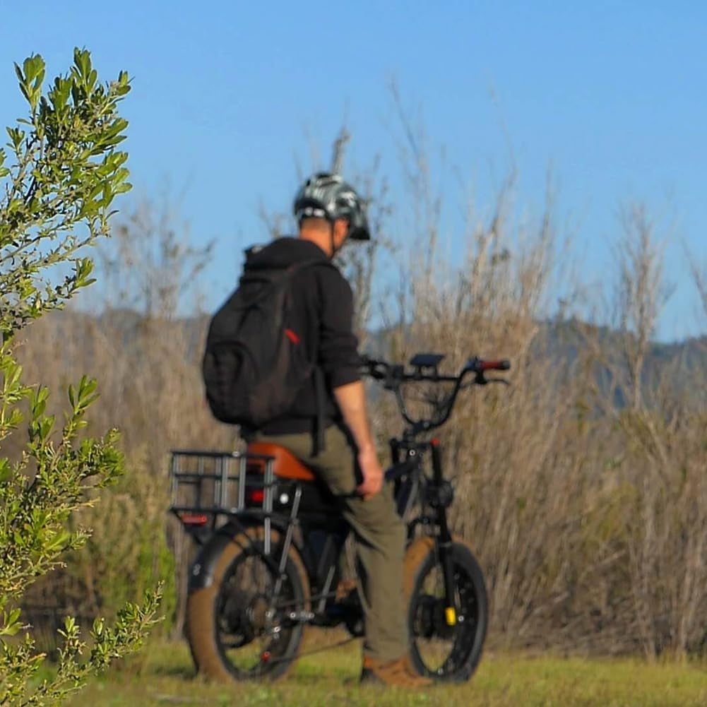 2000W Dual Motor Electric Bike for 2 Adults, 30 MPH Fat Tire AWD Ebike, 48V 18AH Mountain E Bikes, Two People E-Bike for Hunting, Adult Electric