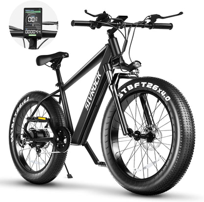 Electric Bike for Adults, 26" X 4.0 Fat Tire Electric Mountain Bicycle, 1000W Motor 48V 15Ah Ebike with Professional 7 Speed, Hidden Lithium-Ion