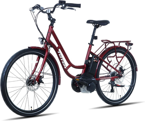 Powered by Panasonic Electric Bike for Adults 26'', Urban Electric Bicycle with 250W Removable Panasonic 25.2V 16Ah Lithium Battery, City Electric