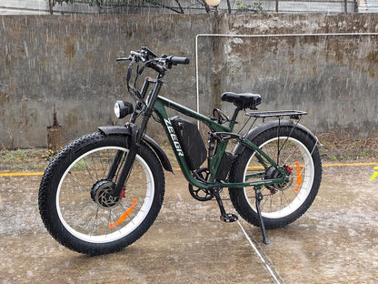 Electric Bike, Dual Motor AWD 2000W Ebike 35MPH Adult Electric Bicycles,48V 22.4Ah Removable Lithium Battery, 7 Speed with Dual Crown Fork