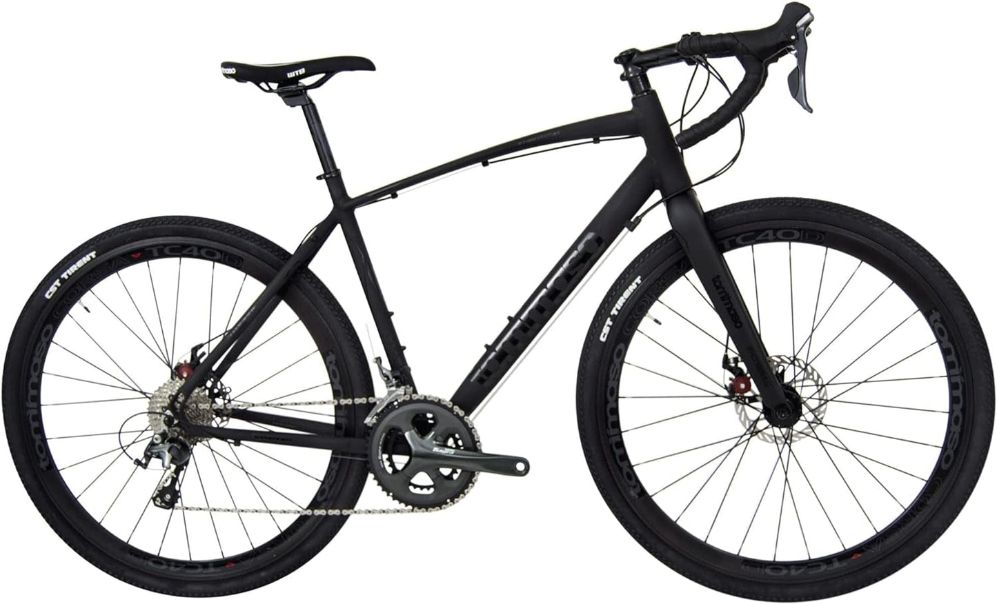 Illimitate Gravel Bike, Shimano Tiagra with Disc Brakes, Extra Wide Tires and Carbon Fork, Perfect for Road or Dirt Trail Adventure Touring, Matte