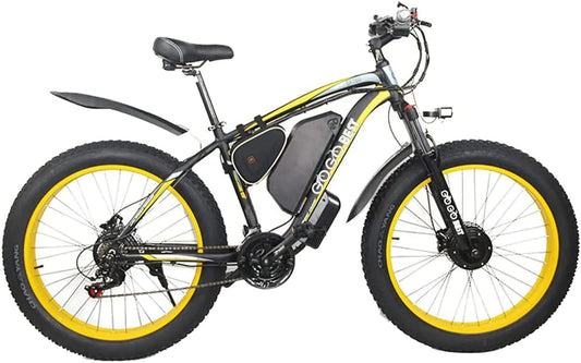 26" Fat Tire Electric Bike GF700,1000W Dual Motor 48V 17.5AH Electric Mountain Bike 31 MPH Dirt Ebike for Adults Shimano 7-Speed 3 Riding Modes