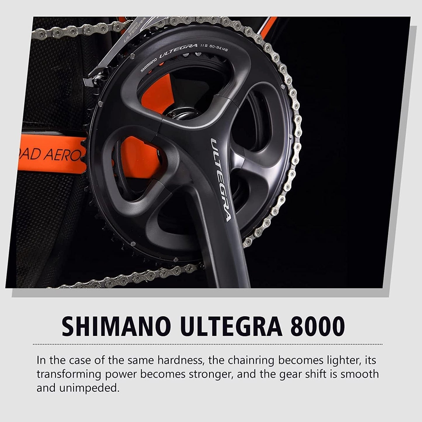 Phantom 2.0 Carbon Fiber Road Bike 700C Carbon Frame Racing Bicycle with Ultegra 8000 22 Speed Group Set, 25C Tire and Fizik Saddle