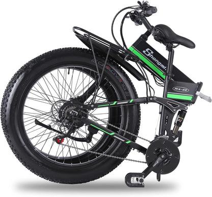 Electric Bike for Adults, 26'' Ebike with 1000W Motor, 25MPH Fat Tire Mountain E Bike with Removable 48V/12.8Ah Lithium Battery, Hydraulic Brake, Dual