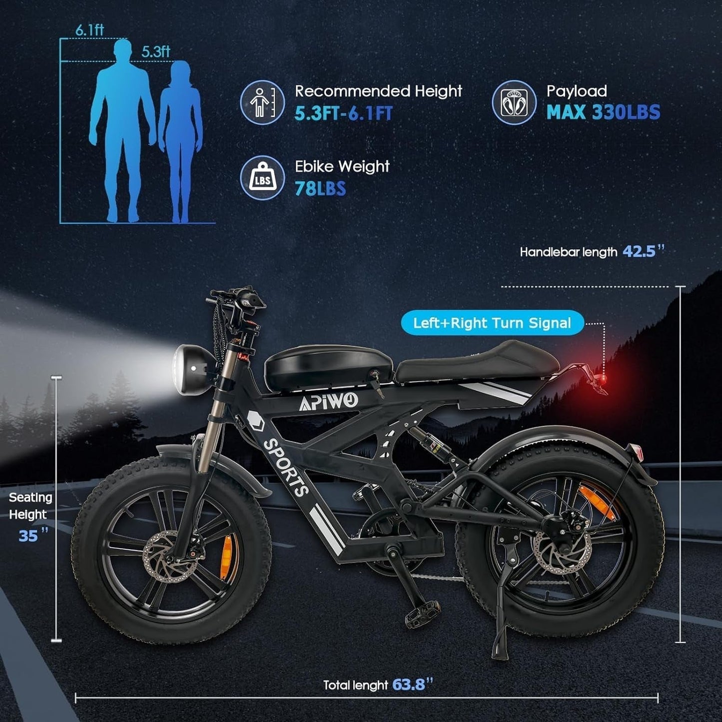 Electric Bike for Adults,1000W Electric Dirt Bike,20" X4.0 Fat Tire Mountain Ebike,48V 20AH Commuter Electric Bicycle,Up to 31Mph,Ship from US