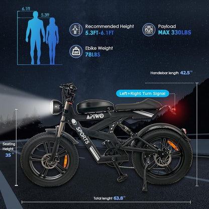 Electric Bike for Adults,1000W Electric Dirt Bike,20" X4.0 Fat Tire Mountain Ebike,48V 20AH Commuter Electric Bicycle,Up to 31Mph,Ship from US