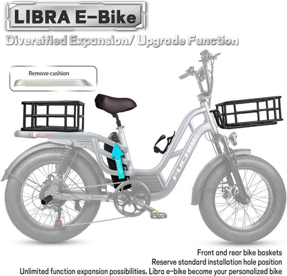 Libra 750W Electric Bike for Adults 32MPH 48V 20Ah LG Battery Ebike, Full Suspension Color Display 20"*4.0" All-Terrain Fat Tire 7 Speed Commuter Snow