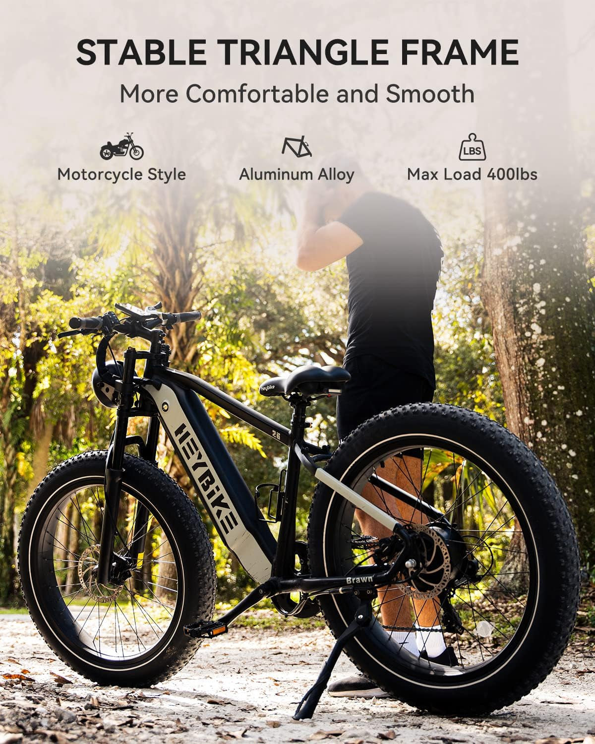 Brawn Electric Bike for Adults,750W 28MPH 26'' Fat Tire Ebike with 48V 18Ah Removable Battery,Off Road Electric Mountain Bike,Hydraulic Front Fork