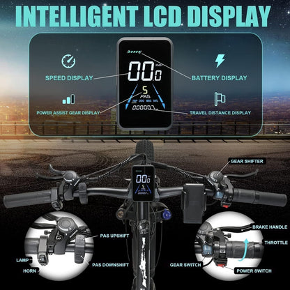 Keteles K800 1000W/2000W Electric Bike for Adults Dual Motor 26" Fat Tire Mountain Ebike 17.5Ah/23Ah Removable Lithium Battery Max 35Mph 60Miles
