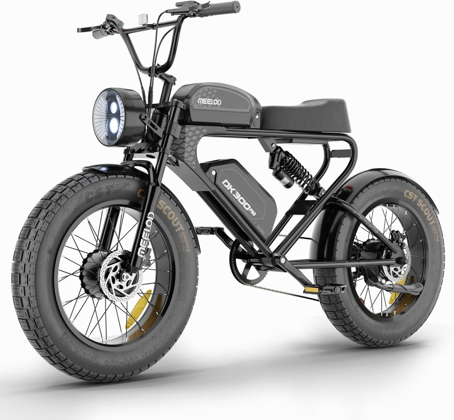 Electric Bike for Adults, Dual Motor & Dual Battery, 2400W/48V/40Ah, 20"X4.0" Fat Tires off Road Electric Bicycle with Removable Battery, 45MPH&75-150