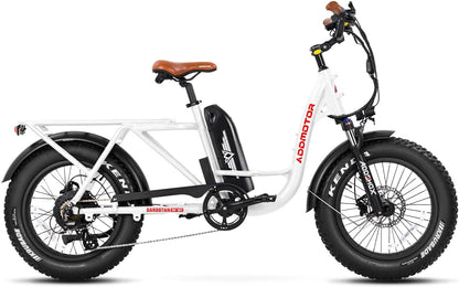 M-81 Electric Bike for Adults,750W 105 Miles, 48V 20AH Removable Samsung Battery UL Certified, Long-Tail Cargo Electric Bicycle, 20"X4" Fat Tire