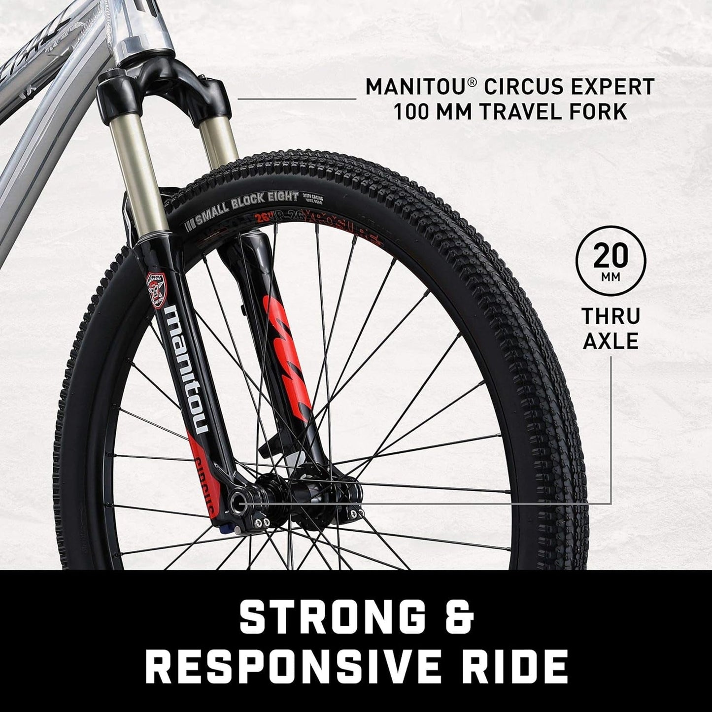 Fireball Dirt Jump Mens and Womens Mountain Bike, 26-Inch Wheels, Mechanical Brakes, T1 Aluminum Frame