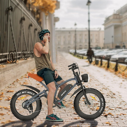 Electric Bike 20" X 4.0 Electric Bike for Adults with 750W Brushless Motor, 48V 14Ah Removable Battery, 7-Speed Transmission UL Certified