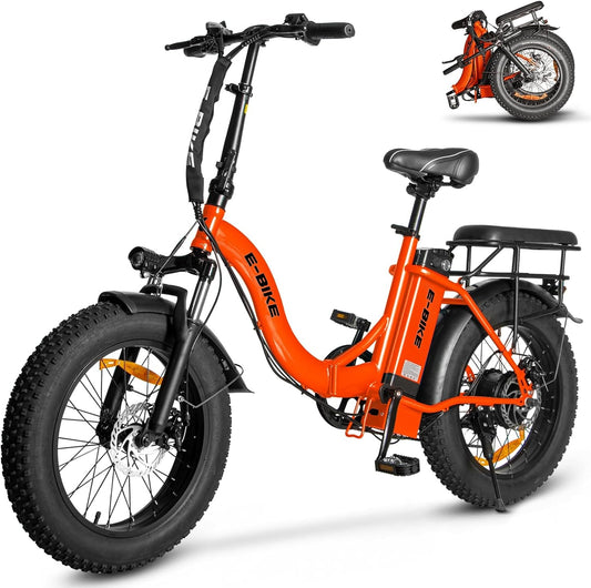 Electric Bike for Adults, 750W Long Range Foldable Ebike with One/Dual Removable Battery, 40-120 Mile/25-30Mph, 20" Fat Tire Electric Bicycle