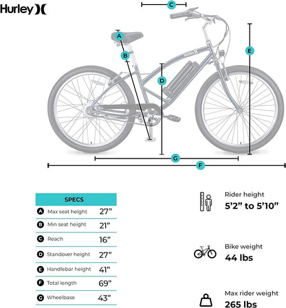 Kickflip Single Speed Beach Cruiser E-Bike