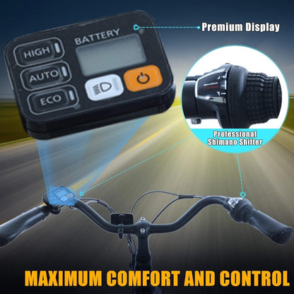 Powered by Panasonic Electric Bike for Adults 26'', Urban Electric Bicycle with 250W Removable Panasonic 25.2V 16Ah Lithium Battery, City Electric