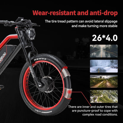 Electric Bike Match 1500W Dual Motor Peak Power 2400W and Samsung 48V 25Ah Lithium Battery Matches 26''X4.0'' Fat Tire, Electric Dirt Mountain Bike up