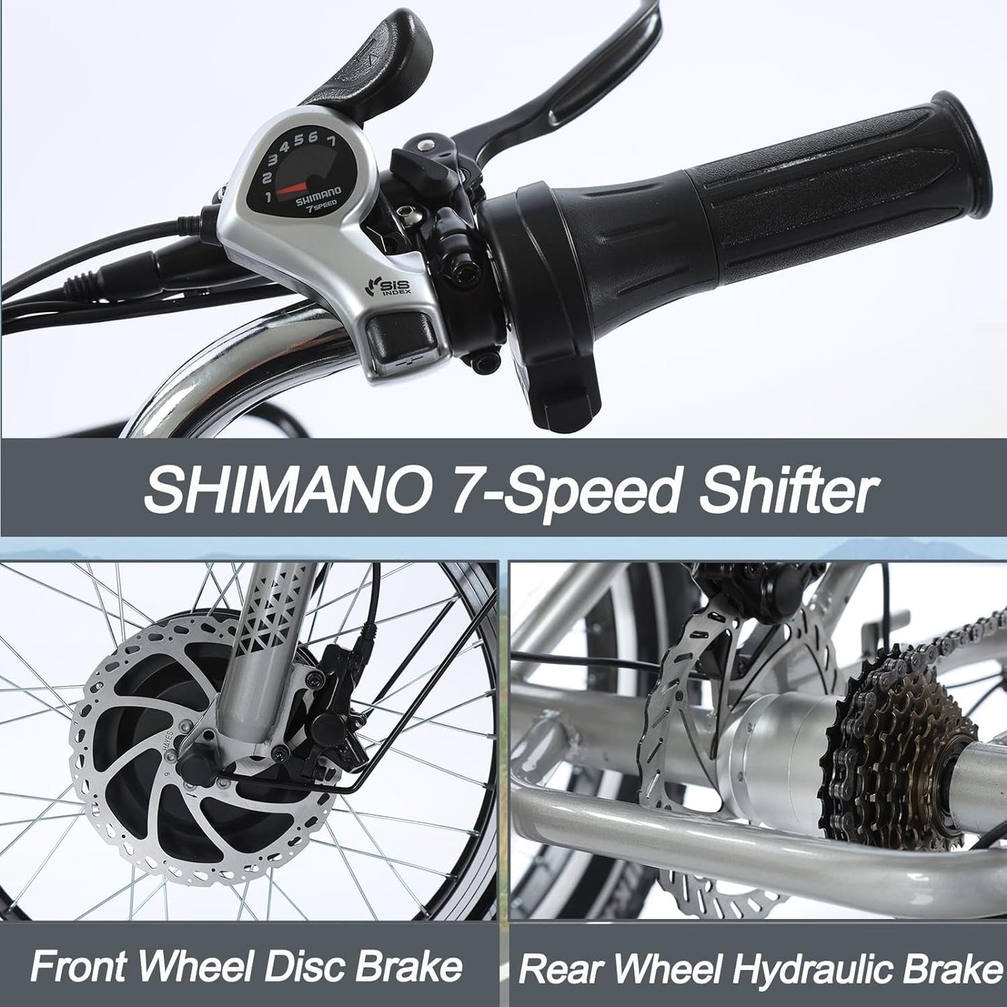 Electric Tricycles for Adults, Foldable 7 Speeds Electric Trike, 500W Motor 48V 17.5AH Removable Battery 70-80 Mile Long Range, 20" Fat Tire 3 Wheel