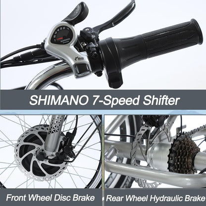 Electric Tricycles for Adults, Foldable 7 Speeds Electric Trike, 500W Motor 48V 17.5AH Removable Battery 70-80 Mile Long Range, 20" Fat Tire 3 Wheel