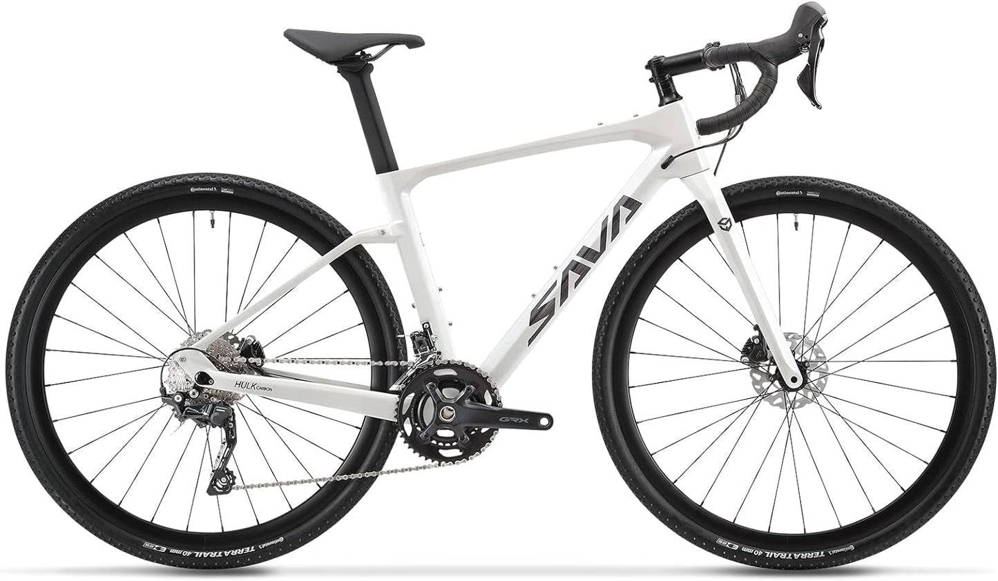 Carbon Gravel Road Bike,T800 Carbon Gravel Dis Brake Bicycle with Professional Adventure Shimano GRX400 20 Speed Groupset and Extra Wide Tires