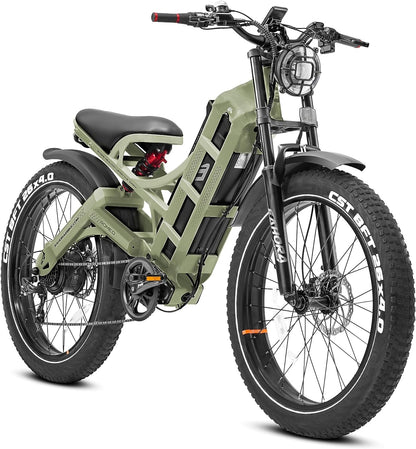 Romeo Electric Bike for Adults,1000W 60Ah 26 "Fat Tire Electric Bike,120+ Miles Long Range Full Suspension Dual Hydraulic Brakes Mountain Bike for