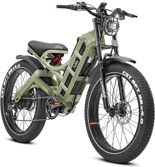 Romeo Electric Bike for Adults,1000W 60Ah 26 "Fat Tire Electric Bike,120+ Miles Long Range Full Suspension Dual Hydraulic Brakes Mountain Bike for