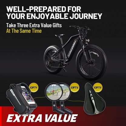 Electric Bike for Adults - 750W BAFANG Motor 48V 15Ah Larger Battery 26'' Fat Tire Ebike 7-Speed Electric Mountain Bike Beach Camping Snow Ebikes