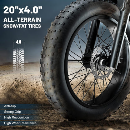 SMLRO E5 plus Electric Bike for Adults 20" X 4.0 Fat Tire with 2000W Dual Brushless Motor, 45 KM 30MPH Shimano 7 Speed MTB, 48V 18Ah Removable